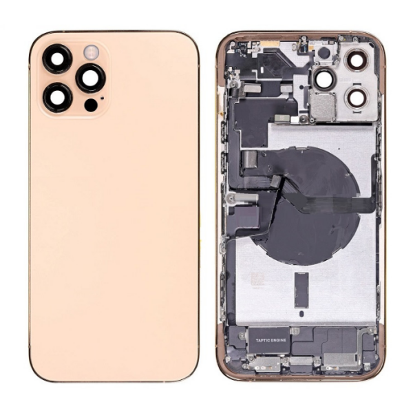 iPhone 12 Pro Max Housing with Small Parts Pulled Gold