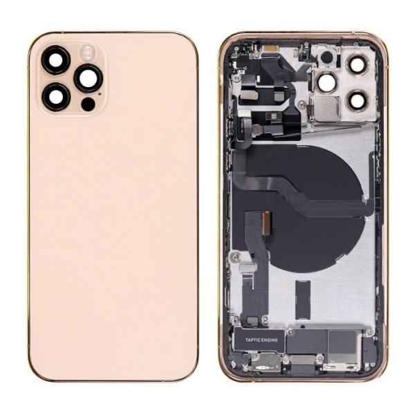 iPhone 12 Pro Housing with Small Parts Pulled Gold