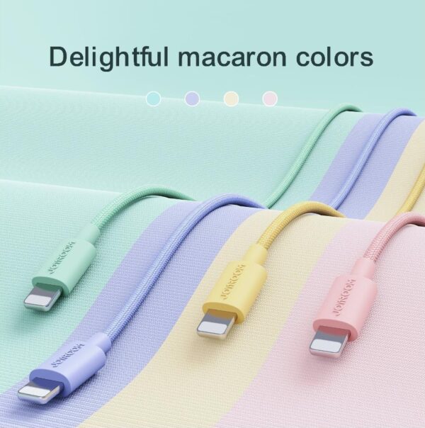 Joyroom Macaron Nylon 2.4A USB-A To Lightning Cable 1m - Yellow