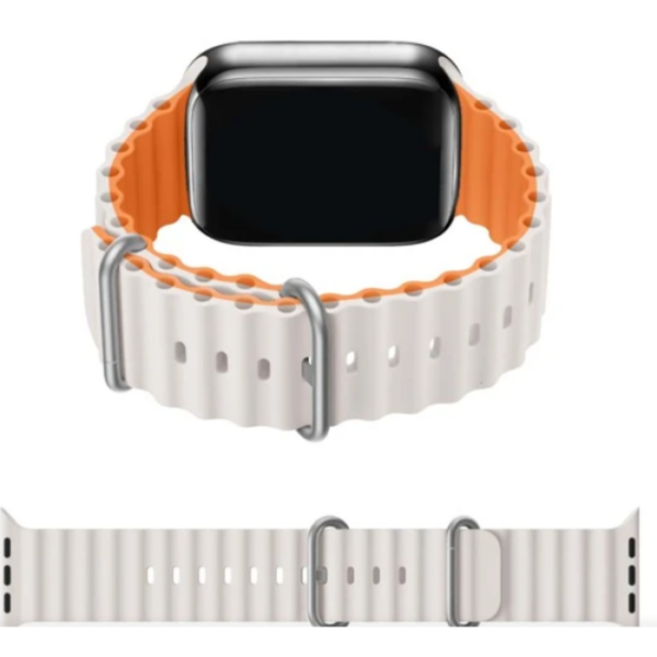 Apple Silicone Watchband Ultra/SE/8/7/6/5/4 (49/45/44/42mm) Starlight Orange