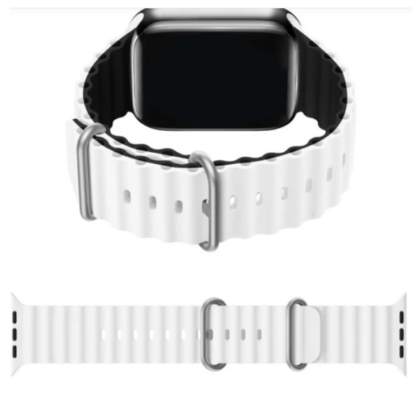 Apple Silicone Watchband Ultra/SE/8/7/6/5/4 (49/45/44/42mm) White Black