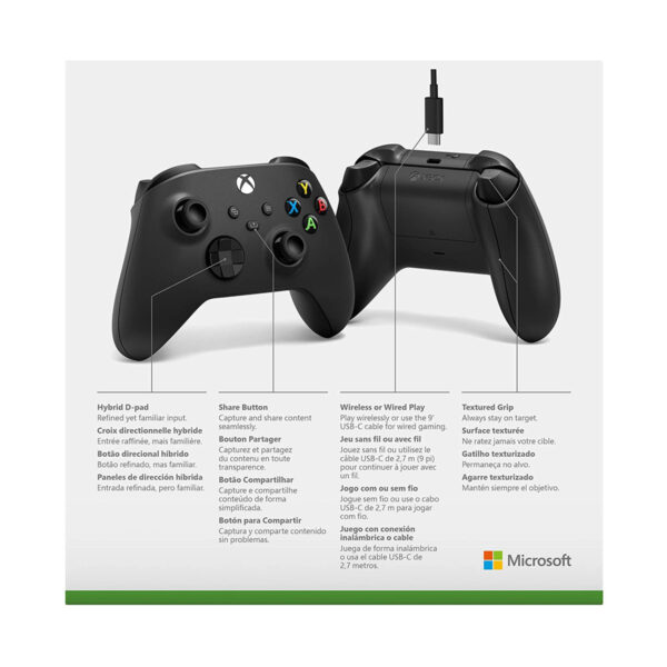 Microsoft Xbox Series X/S Wireless Controller + USB-C Cable - Carbon Black