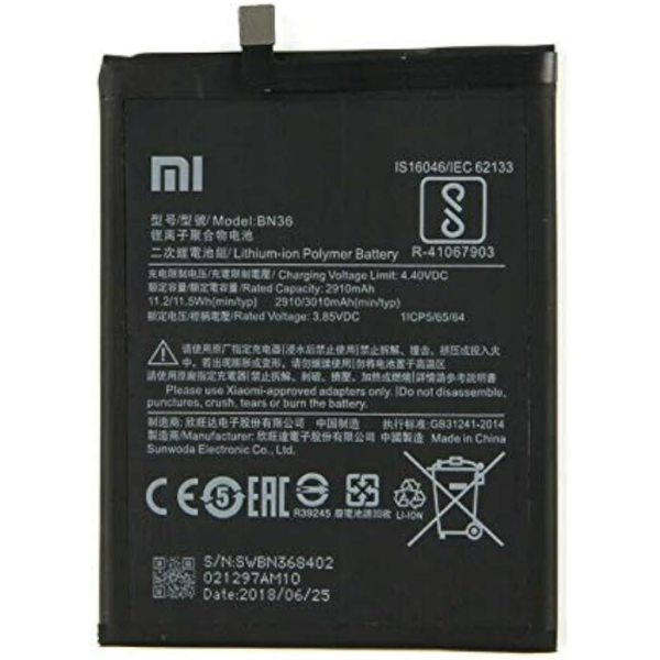 XM Mi 6X Battery Original Capacity